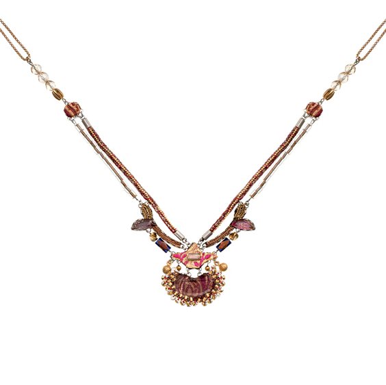 Collana Ayala Bar Donna Plum Wine in Lega metallica Cristallo H3633 - H3633